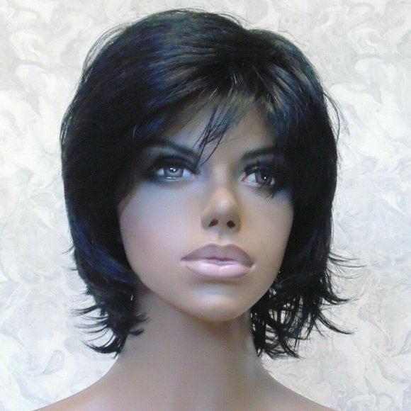 NEW Short Black Stylish Flip Up Wig main image 4